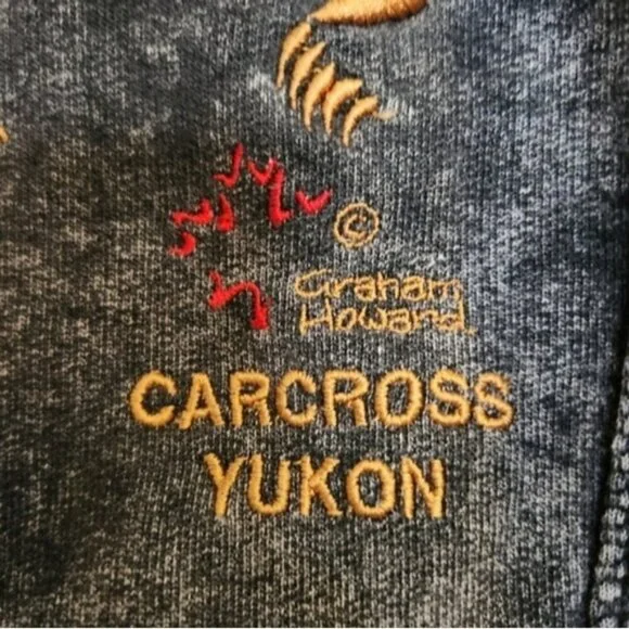Vintage 90s Carcross Yukon Zip Sweatshirt Jacket 1990s Grunge Preppy Ski bear - Picture 4 of 11